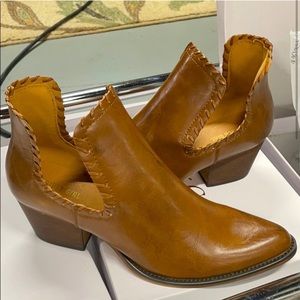 Brown cutout booties